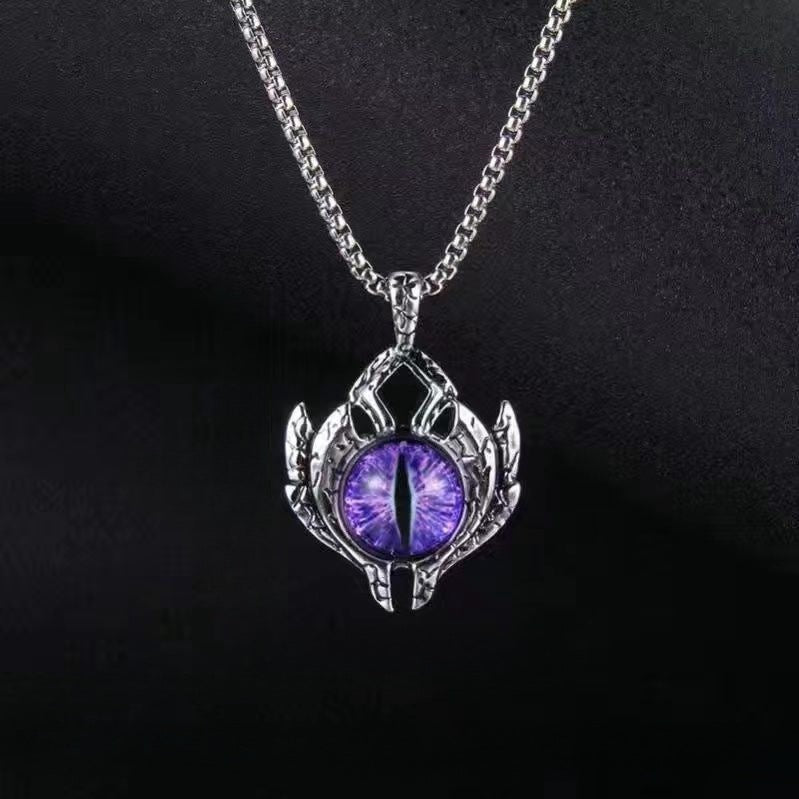 Wholesale Evil Eye Necklace Men's Titanium Steel Luminous Jewelry